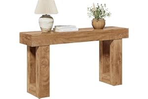 LITTLE TREE 63 Inches Long Console Table for Entryway, Sofa Table Behind Couch, Wooden Entry Table Foyer Hallway Table, Indus