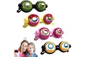 Winking Glasses – Kinetic Crazy Eyes Glasses with Manual Blink Action, Funny Blinking Glass for Adults, Shows & Parties