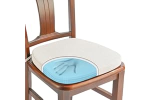 SINOSSO 1 Pack Memory Foam Chair Cushions for Dining Chair, Original Linen 16" U-Shape Comfortable Kitchen Chair Pad, Removable Slip Resistant Seat Cushion (1 Piece, Beige)