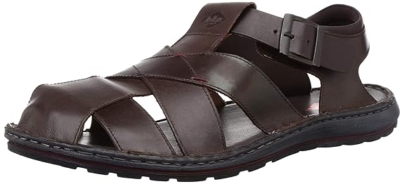 Men's Lc1694cbrown Leather Fisherman Sandals