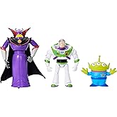 Mattel Disney Pixar Storytellers Story Intergalactic 3-Pack of Action Figures, 4-Inch Scale Buzz Lightyear, Zurg & Alien Posable Toys