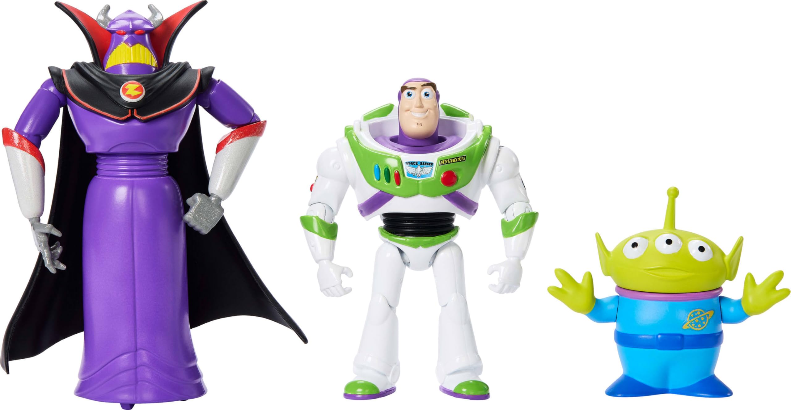 Photo 1 of **BUZZ IS BROKEN**Mattel Disney Pixar Storytellers Story Intergalactic 3-Pack of Action Figures, 4-Inch Scale Buzz Lightyear, Zurg & Alien Posable Toys