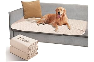 Roilpet 2 Pack Waterproof Dog Bed Cover Blanket Non Slip Couch Cover for Pets Small Dog Cat Kids Children Sofa Furniture Protector(38"×75", Khaki)