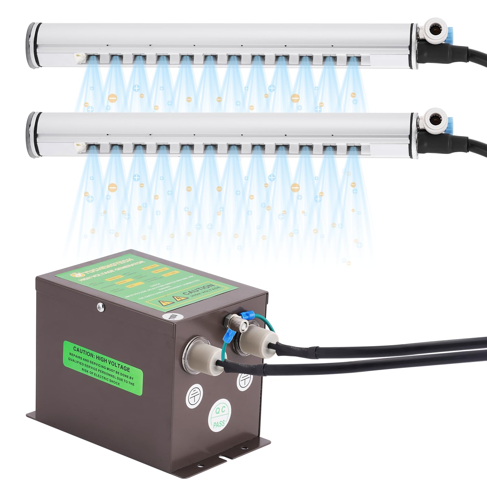 Photo 1 of Ionizing Air Bar Static Eliminator Bar 20cm Used with Air Compressor Anti Static Bar Anti Static Eliminator Static Electricity Remover + 7KV High Voltage Generator 110V