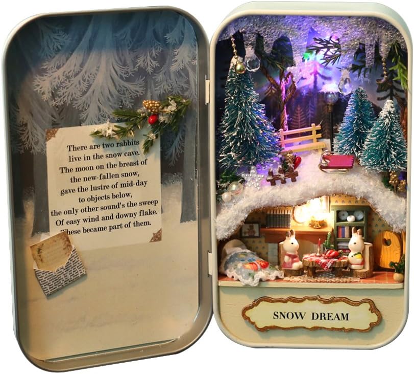 Funny Wooden Puzzle Box Theater, for Home Decoration Kids Toy Gift, DIY Miniature Dollhouse Model with 6 Scenes