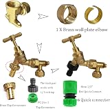YAAVAAW Outdoor Garden Tap Kit 1/2 Inch BSP Brass Wall Plate Fixture view 3