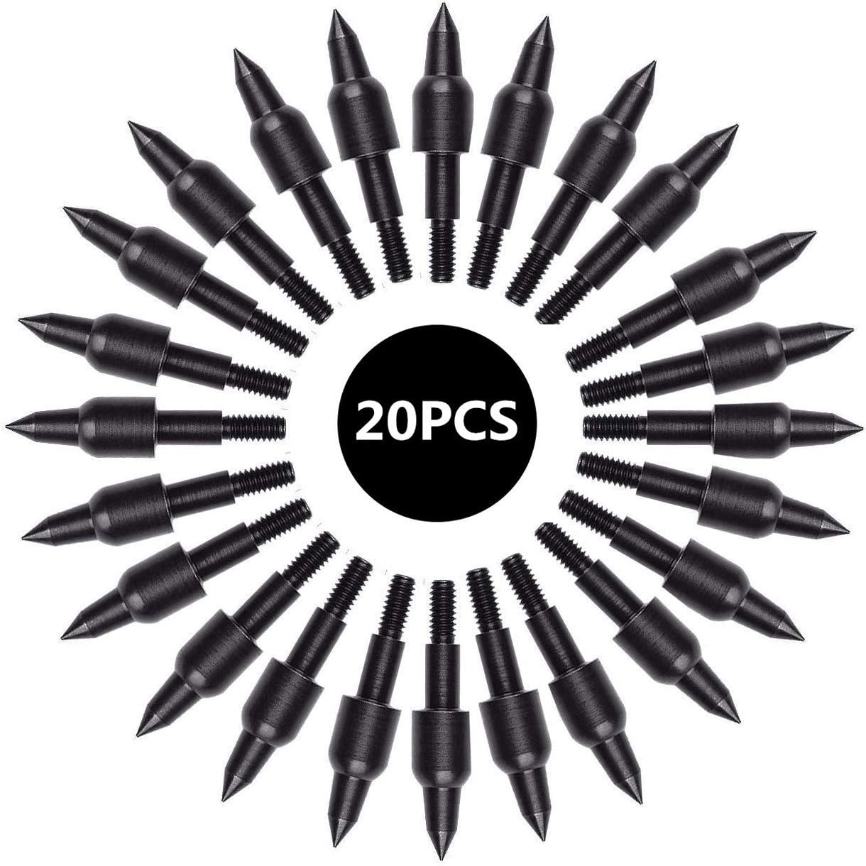 sansheng 20PCS Screw in Archery Bullet Points for Arrows, Bullet Points Arrows Field Target Practice Shooting，100 Grain Each : Sports & Outdoors