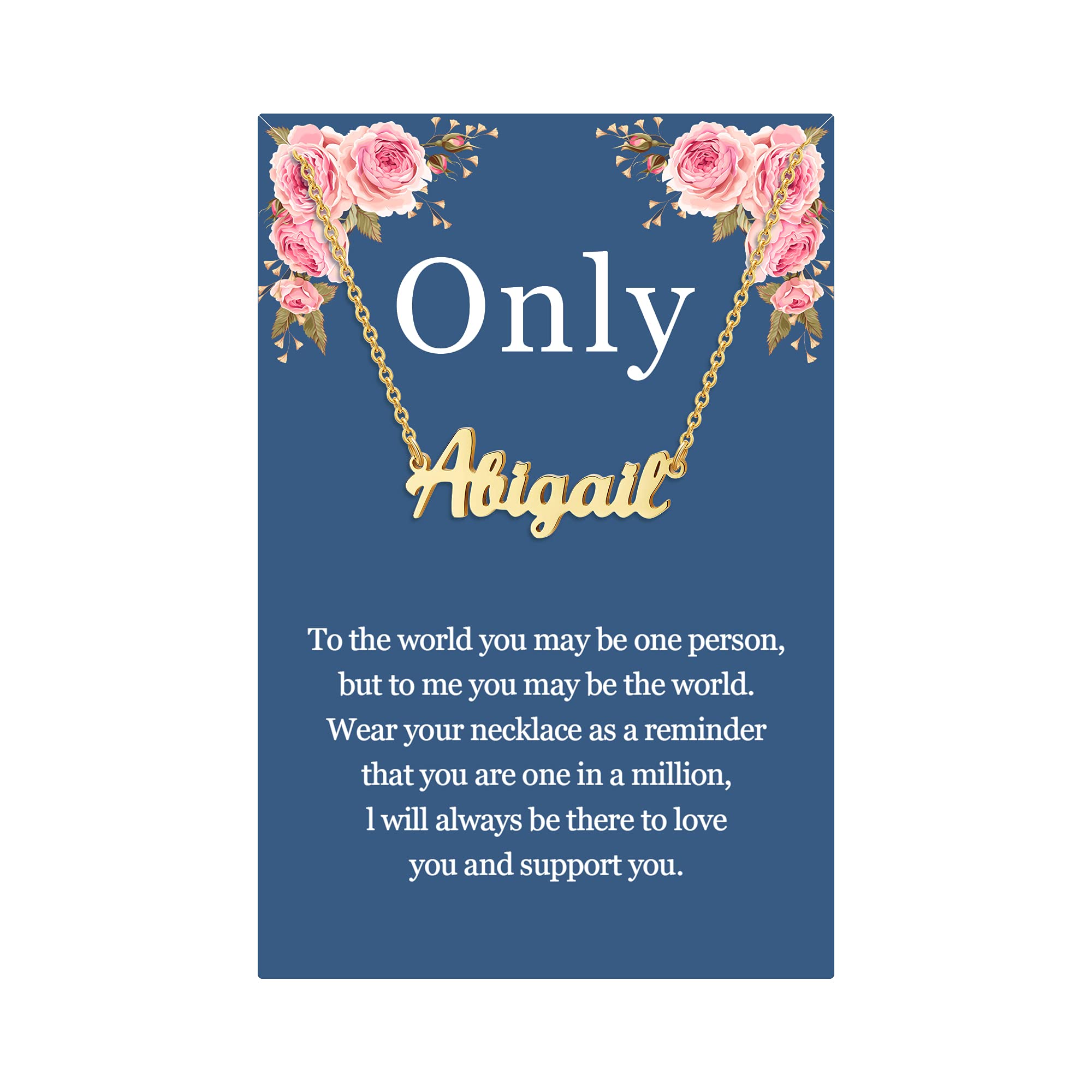 SANNYRA Abigail Name Necklace Personalized 18K Real