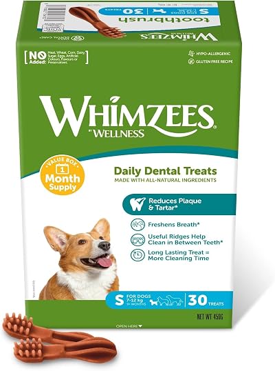 WHIMZEES By Wellness Toothbrush Small Box 30 pcs S Pack of 5 Time Box