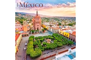 Mexico | 2026 12 x 24 Inch (Hanging) Monthly Square Wall Calendar | English/Spanish Bilingual | Plastic-Free | BrownTrout | M