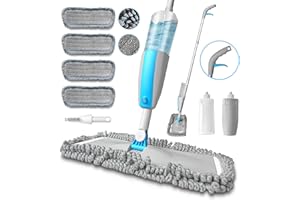DDSNTY Mops,Microfiber Spray Mops for Floor Cleaning,Dust Cleaning Mop,Kitchen Dry & Wet Mop with 410ML&300ML Refillable Bottle 4 Reusable Washable Pads for Hardwood Laminate Wood Tiles Floor