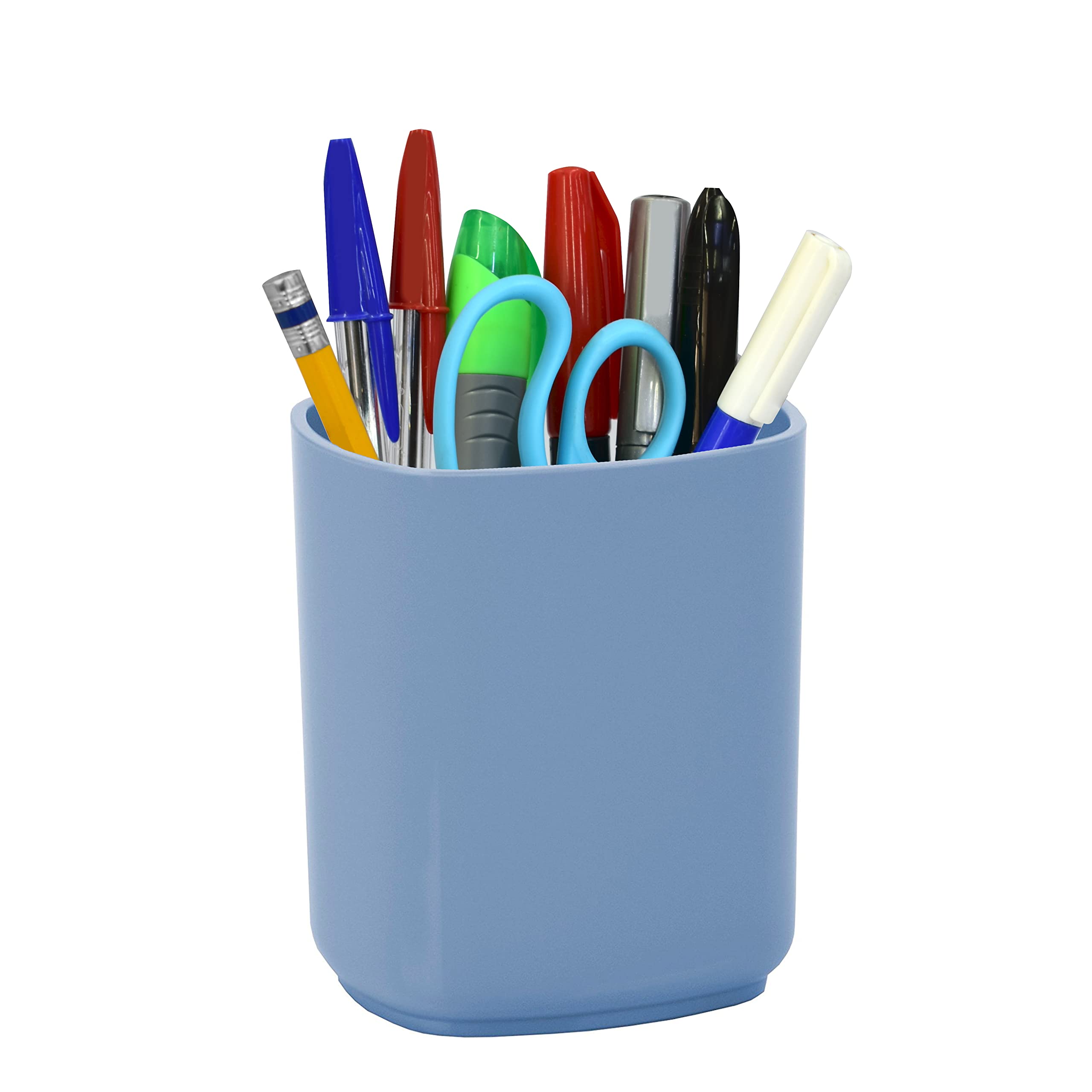 Acrimet Jumbo Pencil Holder, Pen Cup, Caddy Super-Sized Desktop Organizer for Students, Artists and Professionals (Plastic) (Solid Blue Color)
