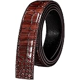 Dubulle Men's Belt Business Only Strap Replaceable Match Slide Buckle 35mm 1 3/8 Adjustable Cuttable Strap