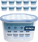 CUQOO Disposable Dehumidifier 500ml Pack of 10 Moisture Absorber Damp Mould