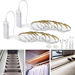WOBANE Rechargeable Motion Sensor Strip Light, LED