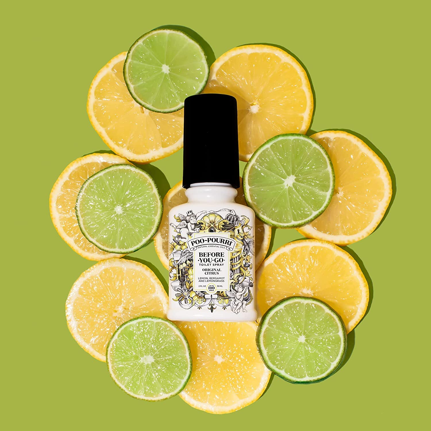 Poo-Pourri Before-You-Go Toilet Spray, Original Citrus, 2 Fl Oz, 2 Pack, Up to 100 Uses, Bathroom Odor Deodorizer with Essential Oils, Travel Essentials, TSA Approved Size, Lemon Bergamot