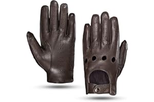 MGGMOKAY Mens Touchscreen Unlined Leather Driving Gloves