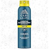 Oars + Alps Face & Body Broad Spectrum Sunscreen Spray |Fast-Absorbing, Lightweight, Non-Greasy, Hawaii Reef Act 104 Compliant, Water-Resistant, Octinoxate + Oxybenzone Free, SPF 70, 6 Oz, 1pk