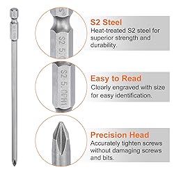 HARFINGTON 5pcs #1 Phillips Screwdriver Bit PH1