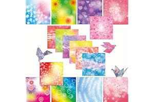 100 Sheets Double - Sided Colorful Origami Paper with Heart & Flower Patterns, for Origami, Scrapbooking, Card Making and Cra