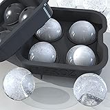 Froz Ice Ball Maker &ndash; Novelty Food-Grade Silicone Ice Mold Tray With 4 X 4.5cm Ball Capacity