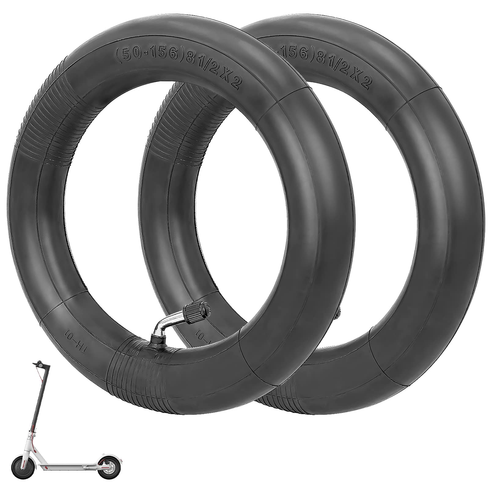 VOLOHAS 8 1/2 x 2 Thickened Tube Air Chambers for Xiaomi Mi 3/M365/Pro/Pro2/1S/Essential Electric Scooter 8.5" Wear-Resistant Inner Tires Rear Tire Spare Wheels for Soflow so3/so4 pro gen 2 (2 Pcs)