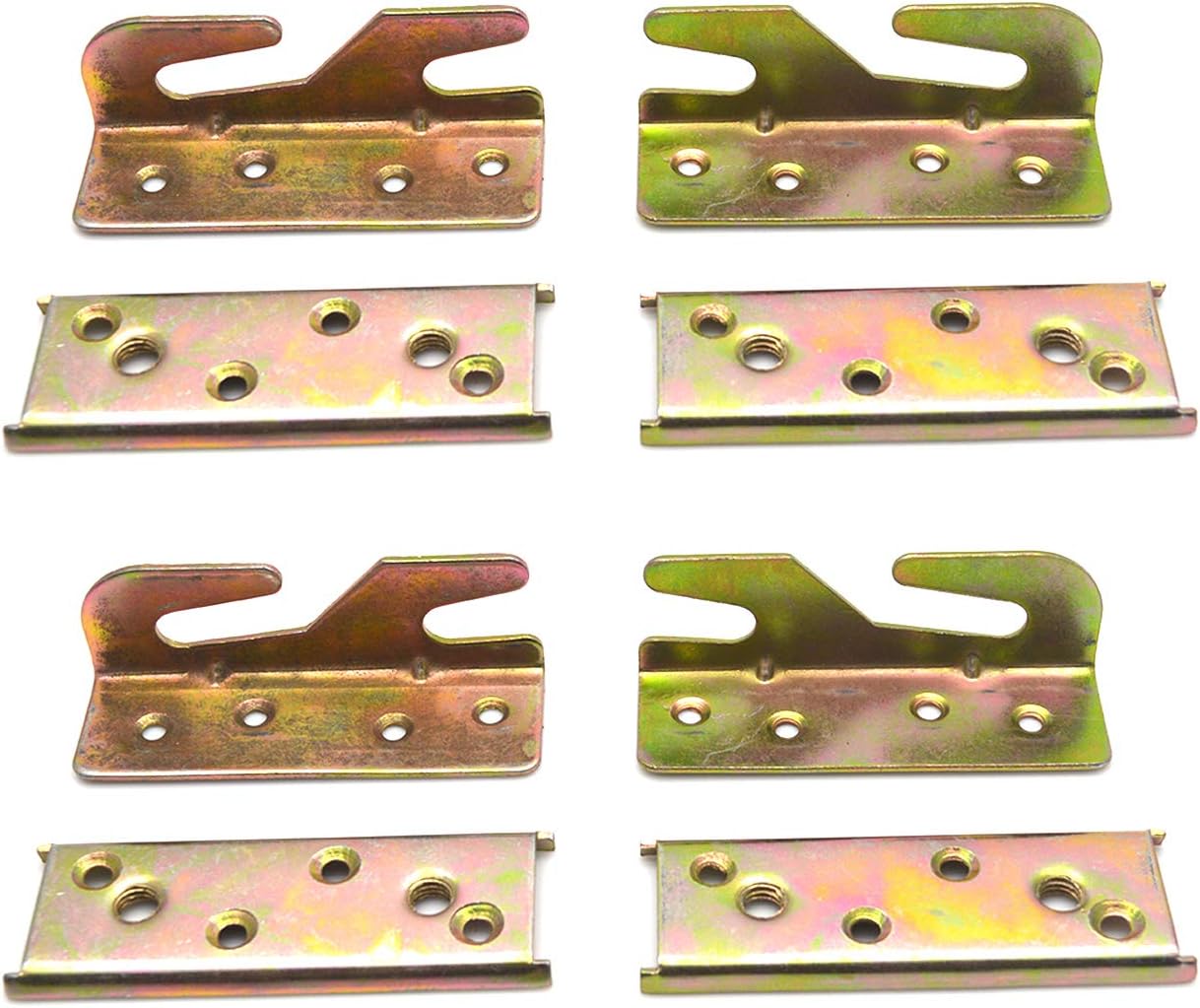 FarBoat 4Sets Bed Hinges Bed Rail Brackets Double Hooks