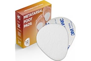 Homergy Metatarsal Pads for Women and Men - 12 Piece, 1/4'' Thick, Ball of Foot Cushions, All Day Pain Relief and Comfort - Forefoot Pads, for Metatarsalgia, Mortons Neuroma