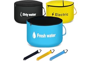 boslla RV Sewer Hose Storage Bag, 3 Pack Waterproof RV Organization and Storage Bags with Zipper for Black/Fresh Water Hoses, Electrical Cords