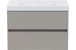 Spring Mill Cabinets Innes Floating Bathroom Vanity with 2 Drawers and White Sink Top, 30.5" W x 18.87" D x 22.25" H,Grey