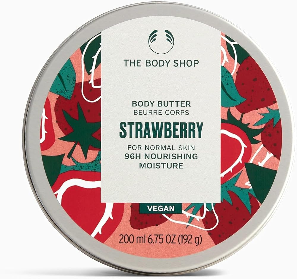 The Body Shop Strawberry Body Butter 200ml Vegan Moisturiser 96hr