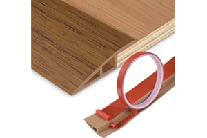 DBHXXMB-HH Floor Transition Strip Vinyl Door Threshold Ramp Self Adhesive Carpet Edging Strip Doorway Edge Trim, Overlap Edge Reducer for Laminate Carpet, Floor, Tile (Orange Oak, 1/5" to 2/5", 3.3Ft)