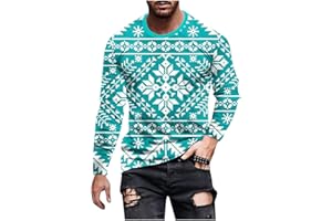 Muscularfit Funny Christmas Long Sleeve Shirts for Men 2023 Funny Snowman Print Graphic Tees Fashion Xmas Crewneck Pullover