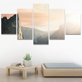 SIGNWIN 5 Panel Canvas Wall Art Sunset in...