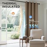Joydeco Blackout Curtains 95 Inch Length 2 Panels Thermal Insulated Khaki view 4