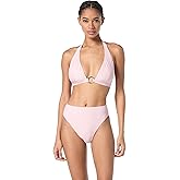 Michael Kors Womens Bon Voyage Stripe Logo Ring Halter Bra