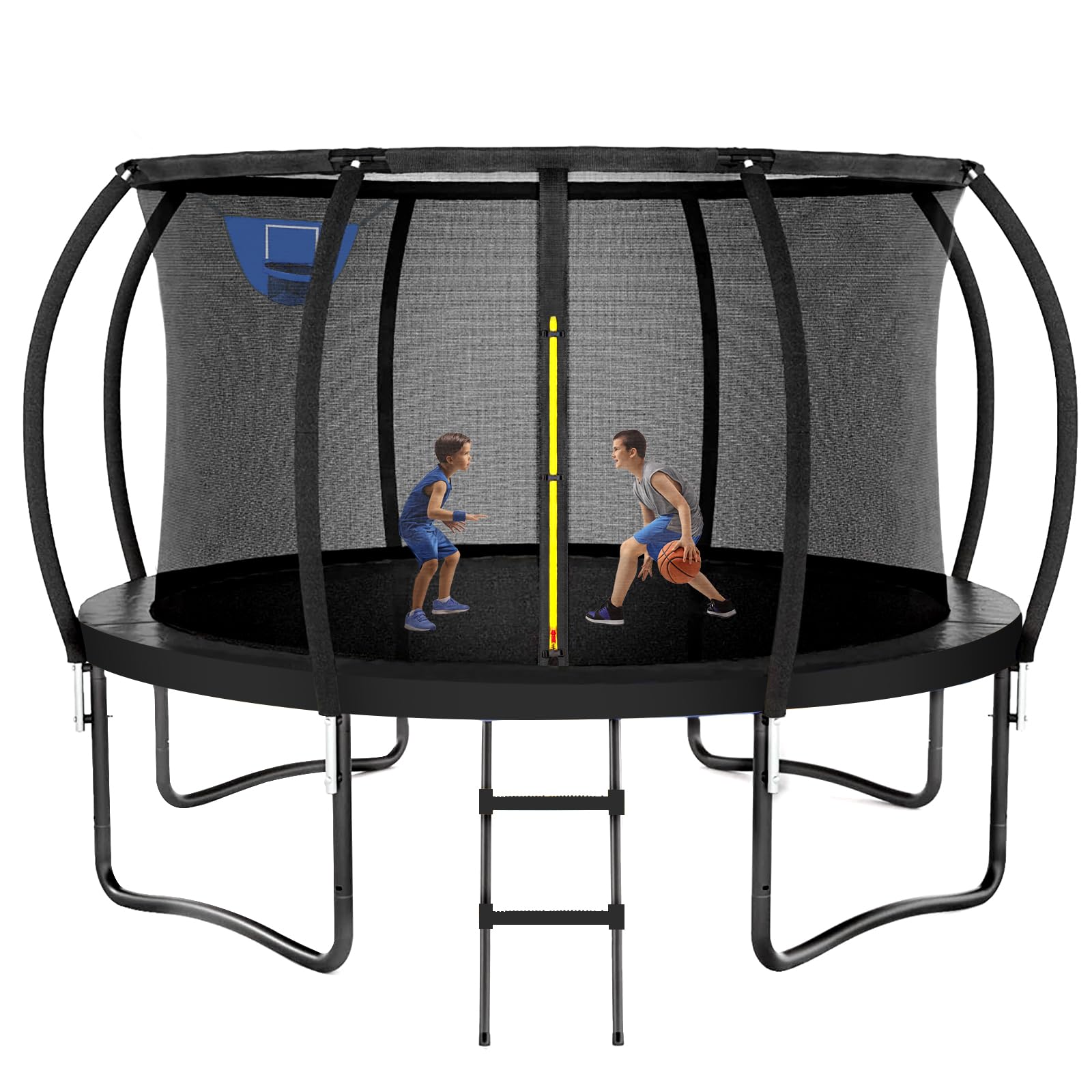 View 1 of ***factory sealed ***Kiivakii Trampoline 10FT 12FT 14FT 16 FT, Trampolines Outdoor for Kids and Adults, Recreational Trampolines with Basketball Hoop & Enclosure, ASTM Approval Round Trampoline for Backyard