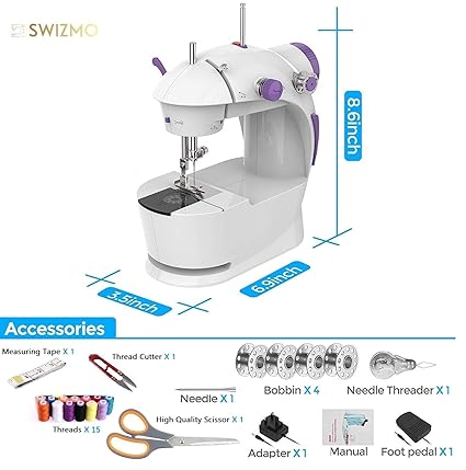 Swizmo Mini Sewing Machine Kit for Home Use