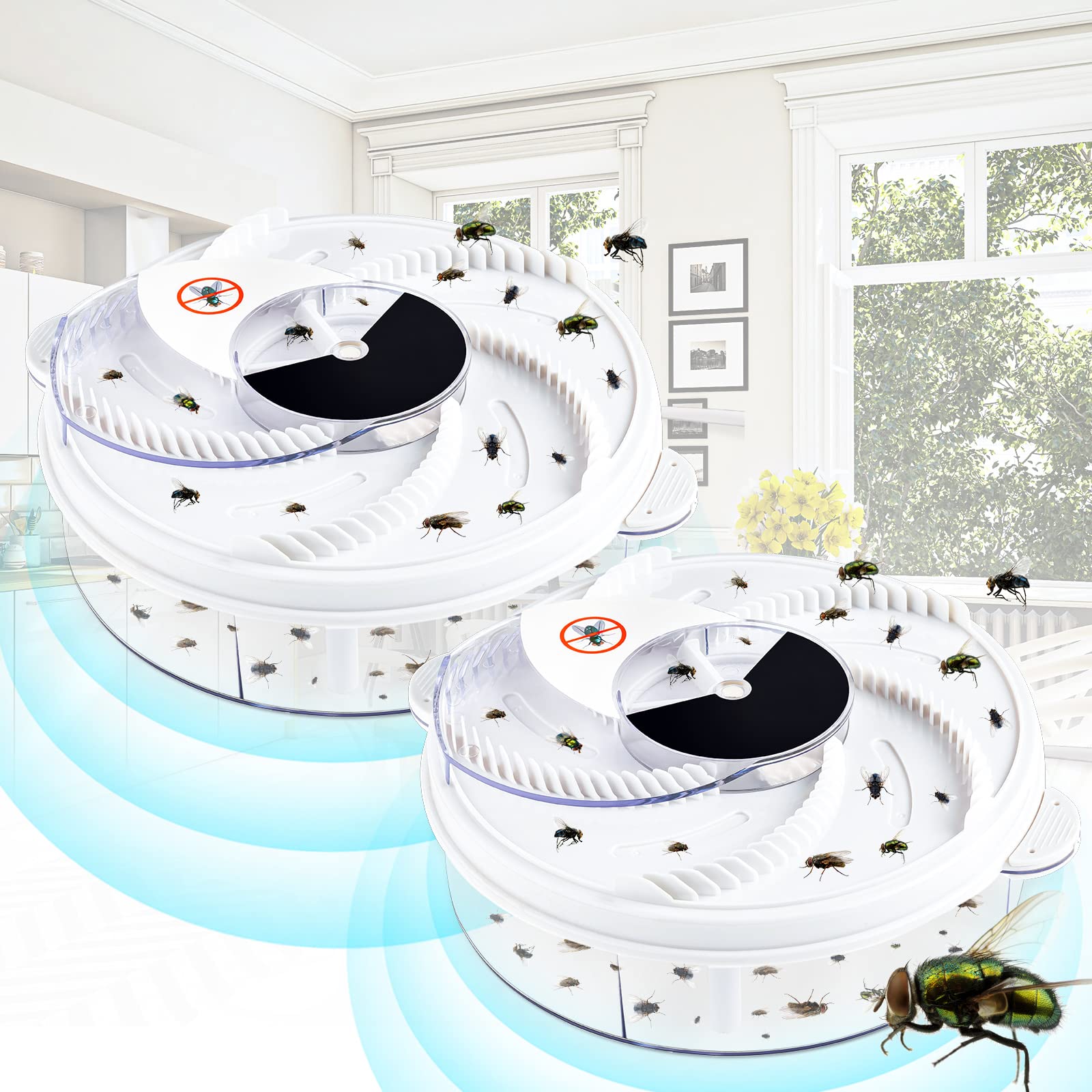 Photo 1 of Electric 2 Pcs Fly Trap Pest Device Gnat Flying Insect Automatic Indoor Catcher Control Traps Reject Repellents Tools for Ranch, Garden