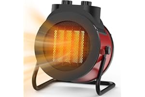 Elevoke Space Heaters for Indoor Use, 1500W PTC Electric Heater with 90°Adjustable Angle, Fast Safety Heat, Small Portable Heater for Office Home (Red)