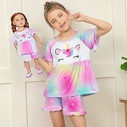 Girl & Doll Matching Pajamas Unicorn Outfit Clothes