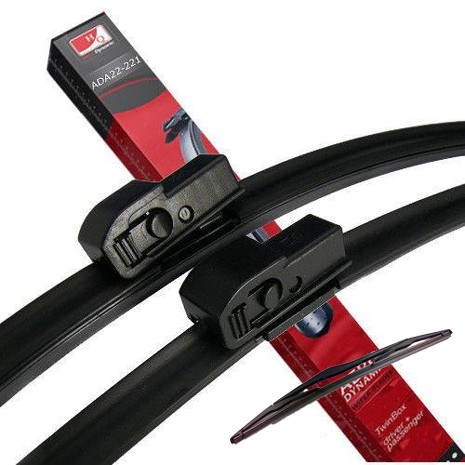 HQ Automotive Wiper Blades for Land Rover Discovery Ll (1998-2004) Front Rear Kit, Ada12-121|Hq14K