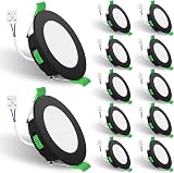 ALUSSO 4W LED Recessed Downlight 3000K-6500K Dimmable IP44 12 Pack