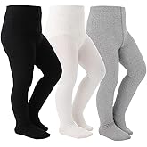 Marchare Baby Girls Tights Cable Knit Solid Leggings Winter Warm Stockings For Toddler Girls 2/3 Pack 2-10 Years