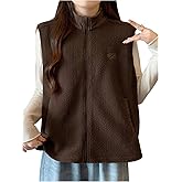 RoseSeek Women's Fleece Mock Neck Vest Zip Up Sleeveless Tops Jackets Fall Clothes