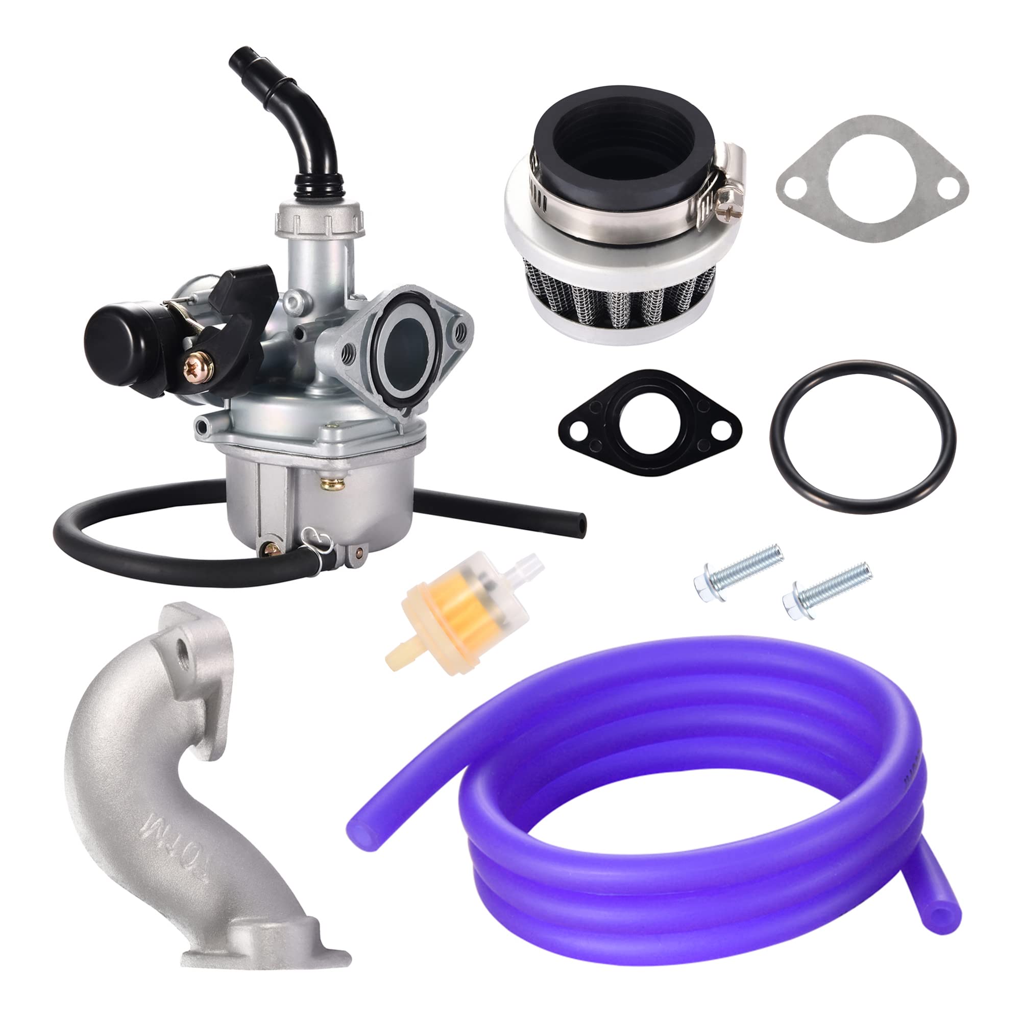 GOOFIT PZ19 Carburetor with Air Filter Carburetor Rebuild Kit Replacement for XR CRF 50cc 70cc 90cc 110cc 125cc Moped ATV Taotao Sunl Kazuma