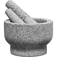 ChefSofi EXTRA Large 8 Inch 5 Cup-Capacity Mortar and Pestle Set - One Huge Mortar and Two Pestels: 8.5 inch and 6.5…