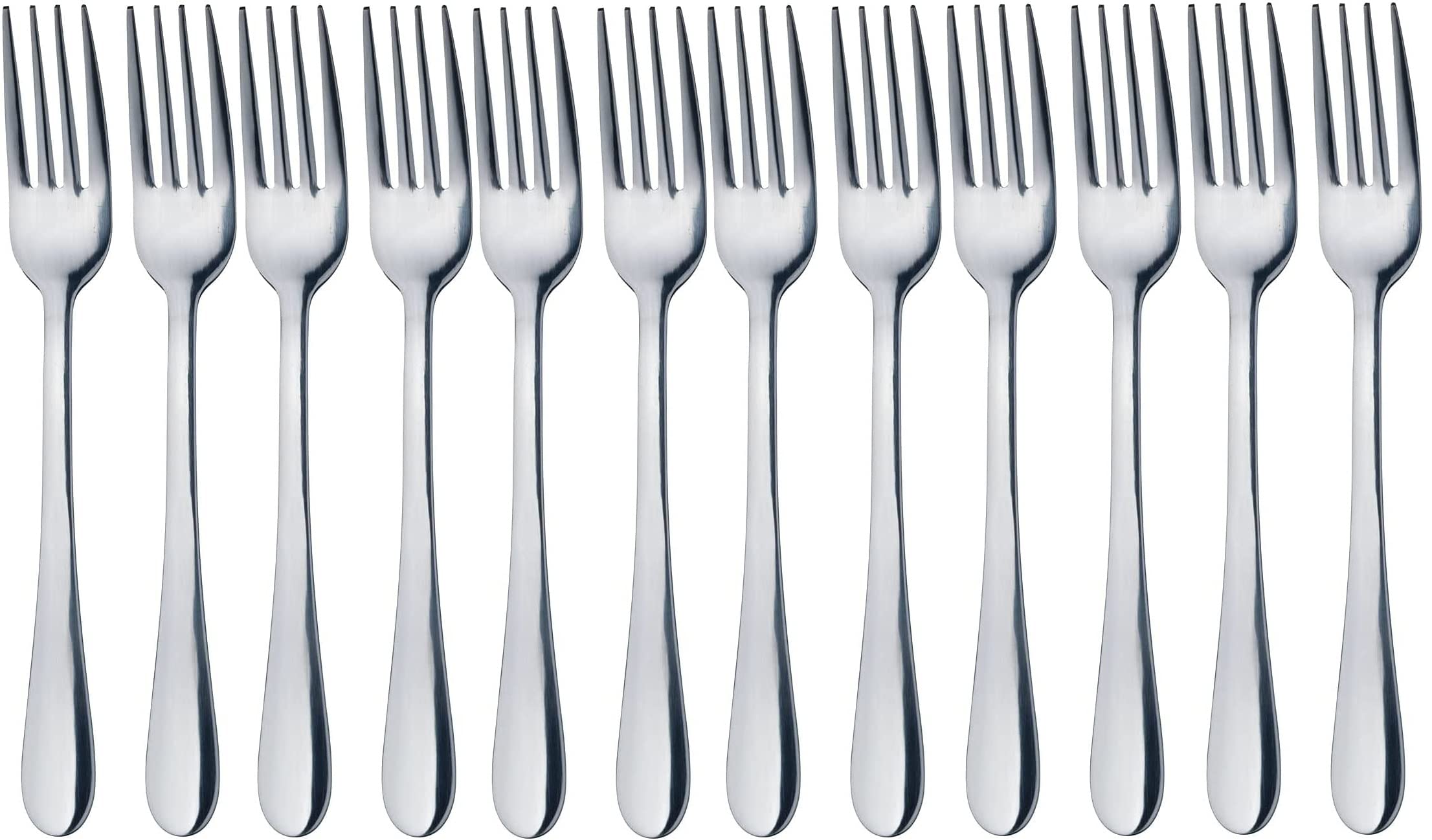 Maestro Craft Pack of 12 Stainless Steel Small Dessert Fork, Silverware for Cake Tea Fruit Salad, Tableware Kitchen Utensil Set for Restaurant Party Hotel, Dishwasher Safe 15 cm