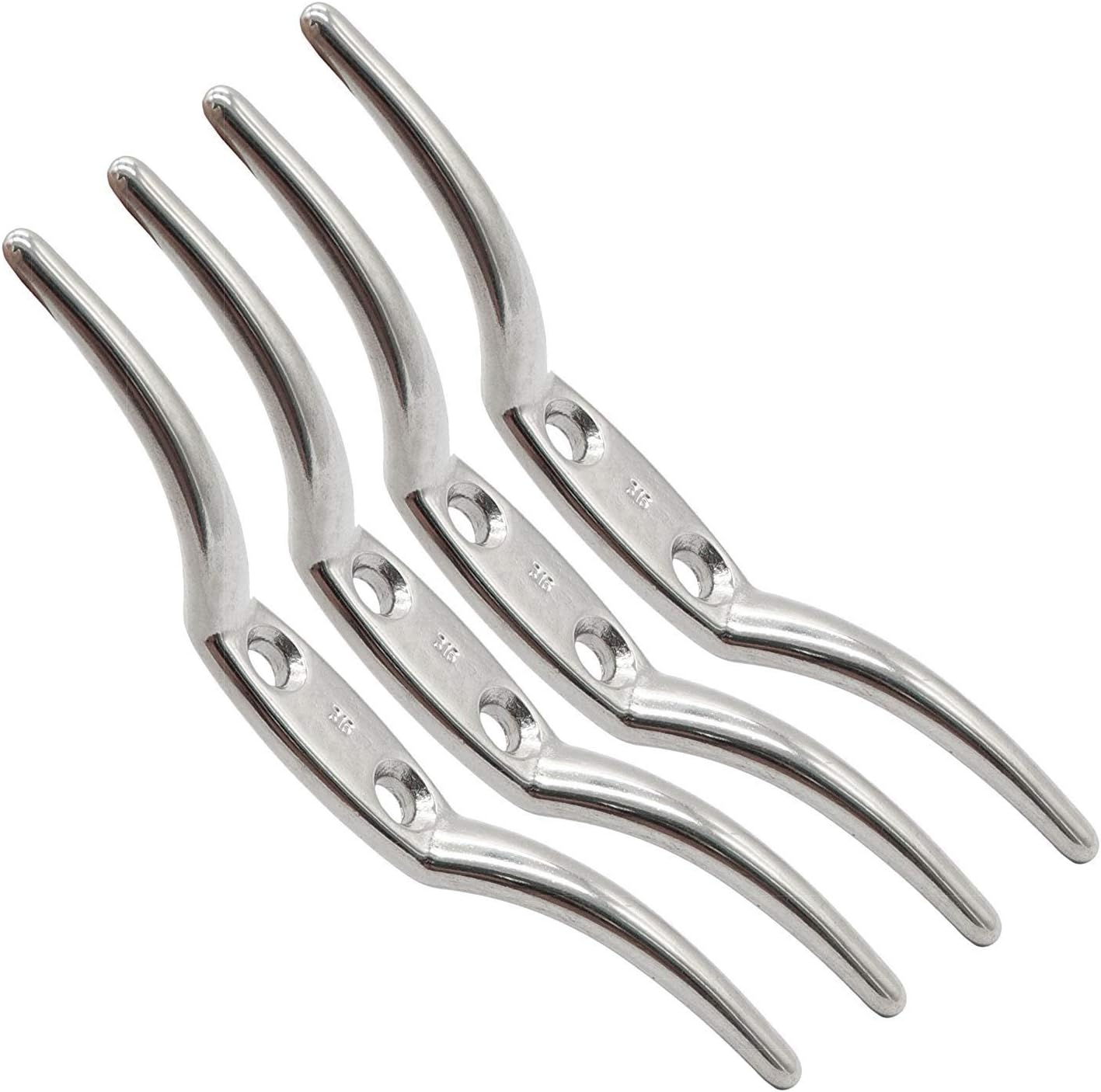 Greenwayyd 155mm Marine 316 Stainless Steel Rope Cleats for Boat Yacht Line Flag Anchor