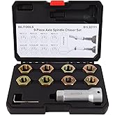 BILITOOLS 10-Piece Axle Spindle and Wheel Stud Thread Chaser Set | Includes M20x1.25, M20x1.5, M22x1.0, M22x1.5, M24x1.5, M24x2.0, 13/16"-20 and 3/4"-20 UNF, 27 mm Extension Bar and Case